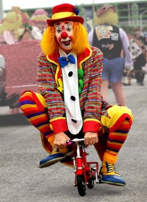 clown on bike